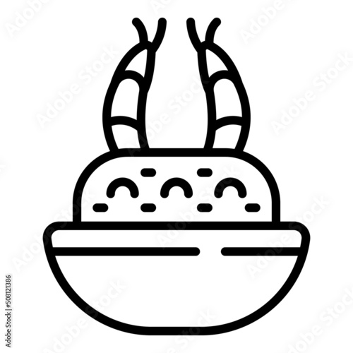 Hot caribbean dish icon outline vector. Ceviche food. Braised peri