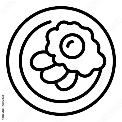 Egg food icon outline vector. Dish plate. Peri haiti