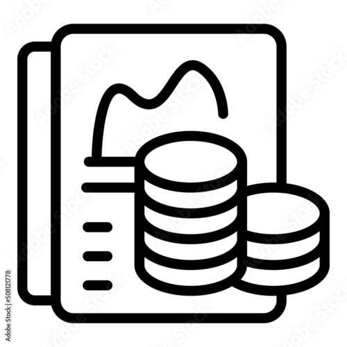 Loan coin document icon outline vector. Profit finance. Fund grow