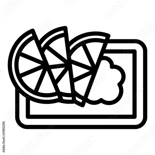 Lemon australian food icon outline vector. Chicken cuisine. Dish bbq