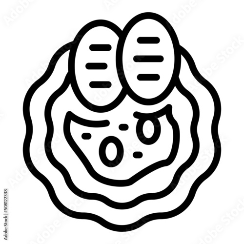 Austrian cutlet icon outline vector. Austria food. Potato restaurant