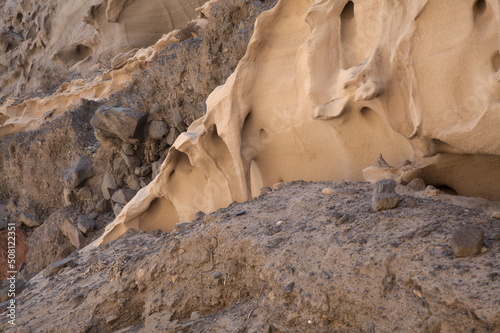 Gran Canaria, amazing sand stone erosion figures in ravines on Punta de las Arenas cape on the western part of the island, also called Playa de Artenara
 photo