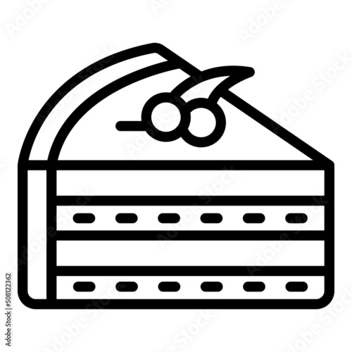 Cake piece icon outline vector. Austrian food. Beef pot