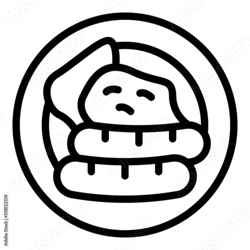 Sausage food icon outline vector. Beverage austrian. Austria cuisine