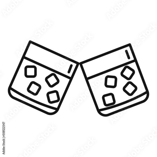 Scotch toast icon outline vector. Drink glass