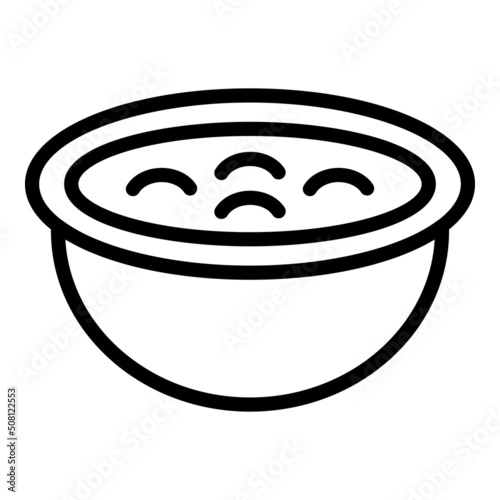 Austrian soup icon outline vector. Food austria. Beef bread