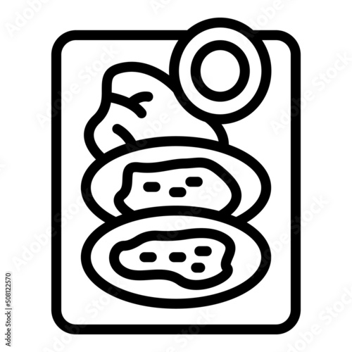 Food potato icon outline vector. Austrian cuisine. Beef restaurant