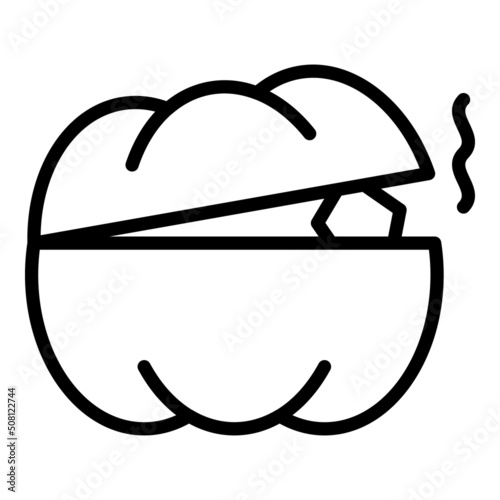 Pumkin bake icon outline vector. Dish food. Cuisine azerbaijan