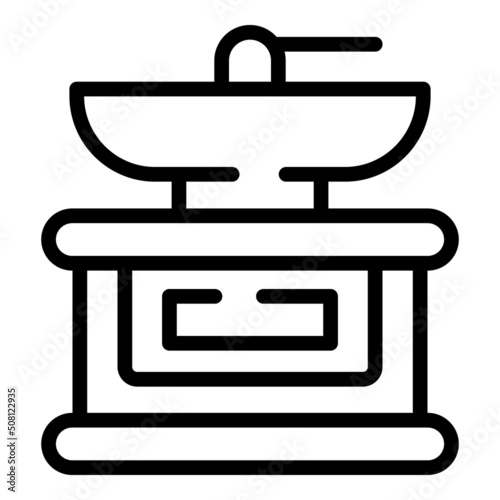Coffee grinder icon outline vector. Turkish pot. Machine espresso