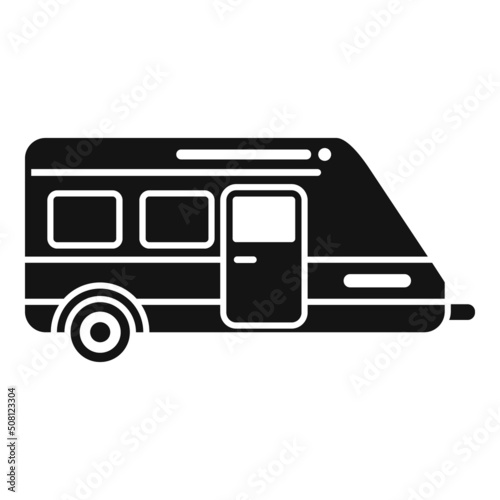 Camping car trailer icon simple vector. Caravan auto