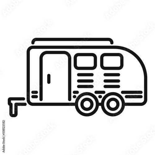 Camper icon outline vector. Auto bus