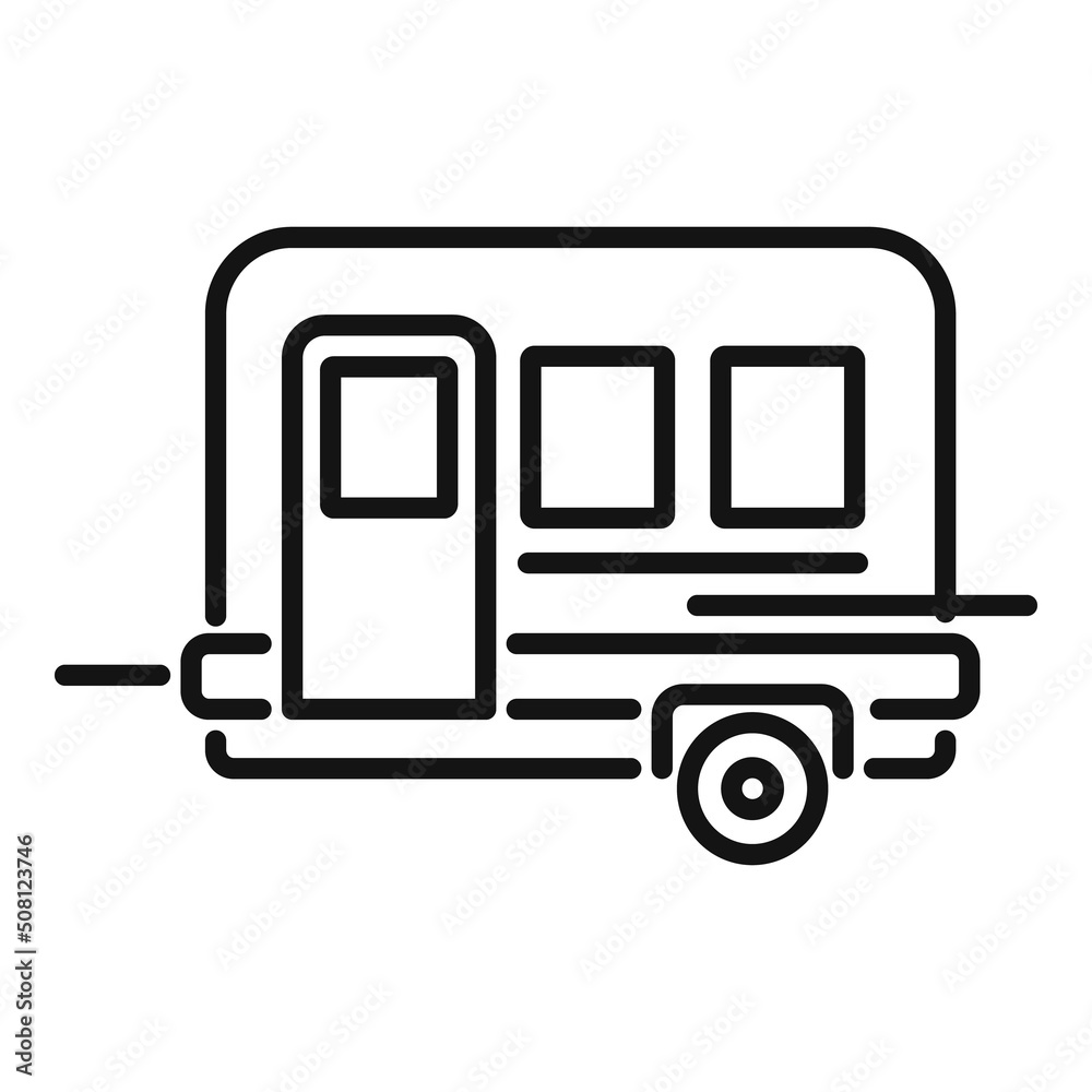 Camp trailer icon outline vector. Camper car Camp trailer icon outline vector. Camper car