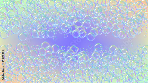 Shampoo bubble. Detergent bath foam, suds and soap for bathtub.