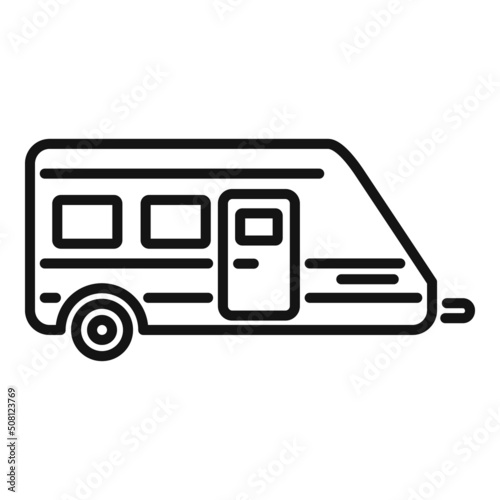 Travel trailer icon outline vector. Auto bus