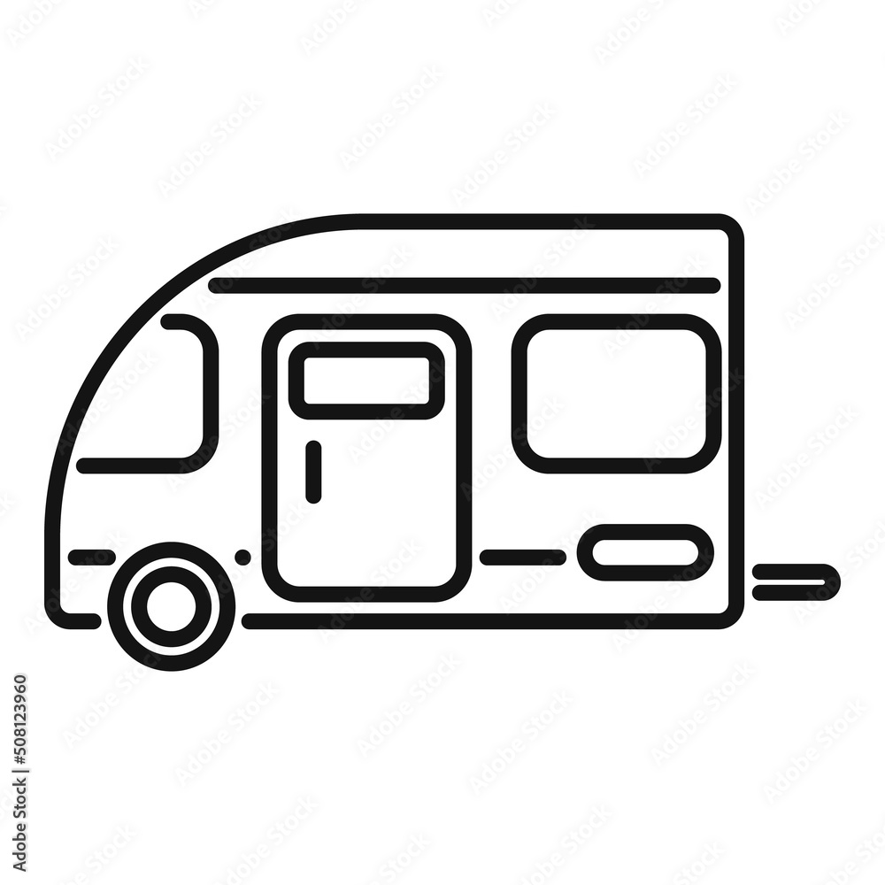 Holiday motorhome icon outline vector. Camper car