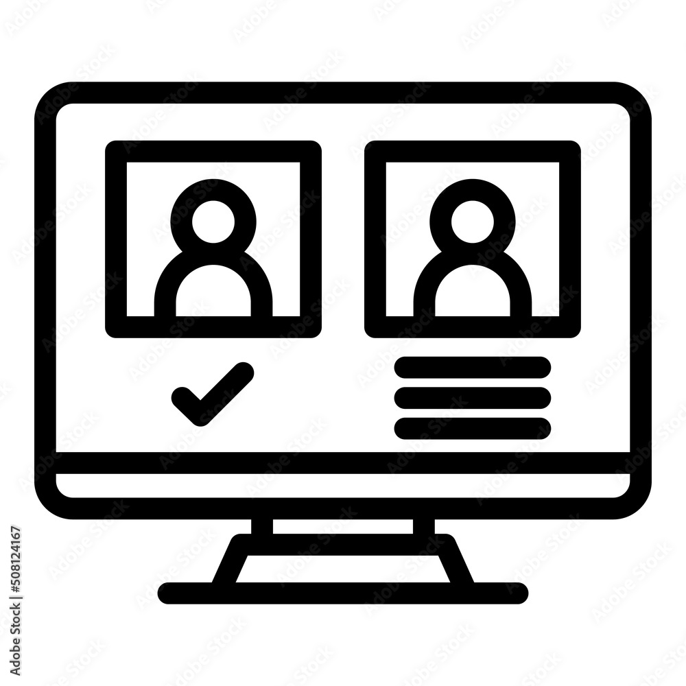 Monitor digital icon outline vector. Vote online. Poll politics Monitor digital icon outline vector. Vote online. Poll politics