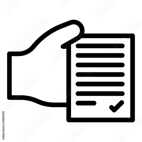 Take election paper icon outline vector. Vote online. Mobile poll