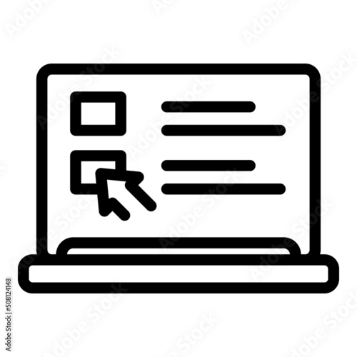 Laptop election icon outline vector. Vote online. Digital poll