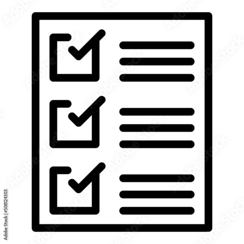 To do list paper icon outline vector. Vote online. Mobile digital