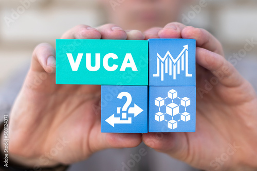 Fotografia VUCA Volatility Uncertainty Complexity Ambiguity Business Strategy Model Concept