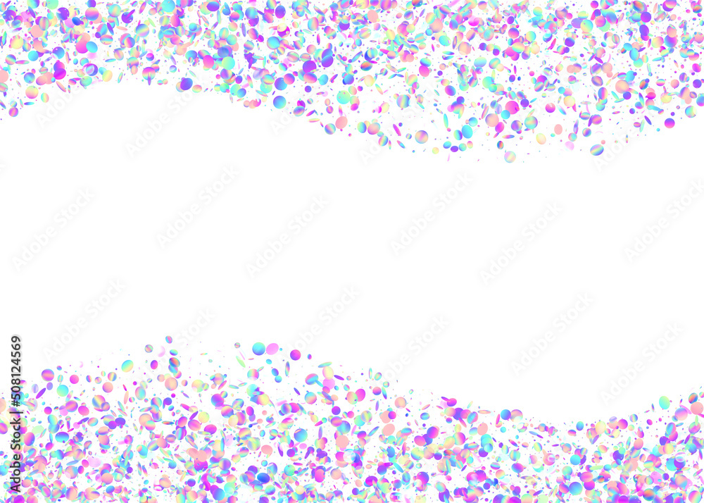 Light Confetti. Party Element. Disco Christmas Gradient. Pink Sh