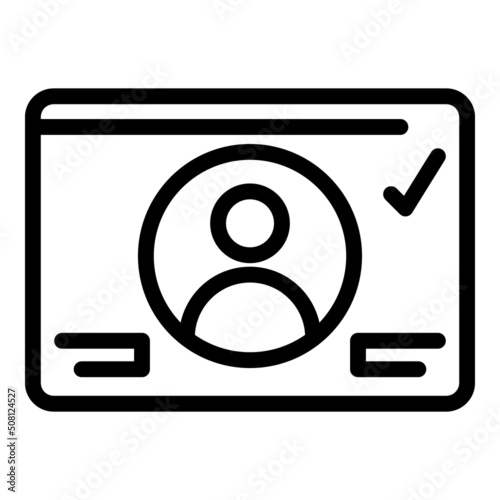 Web election icon outline vector. Online vote. Mobile poll