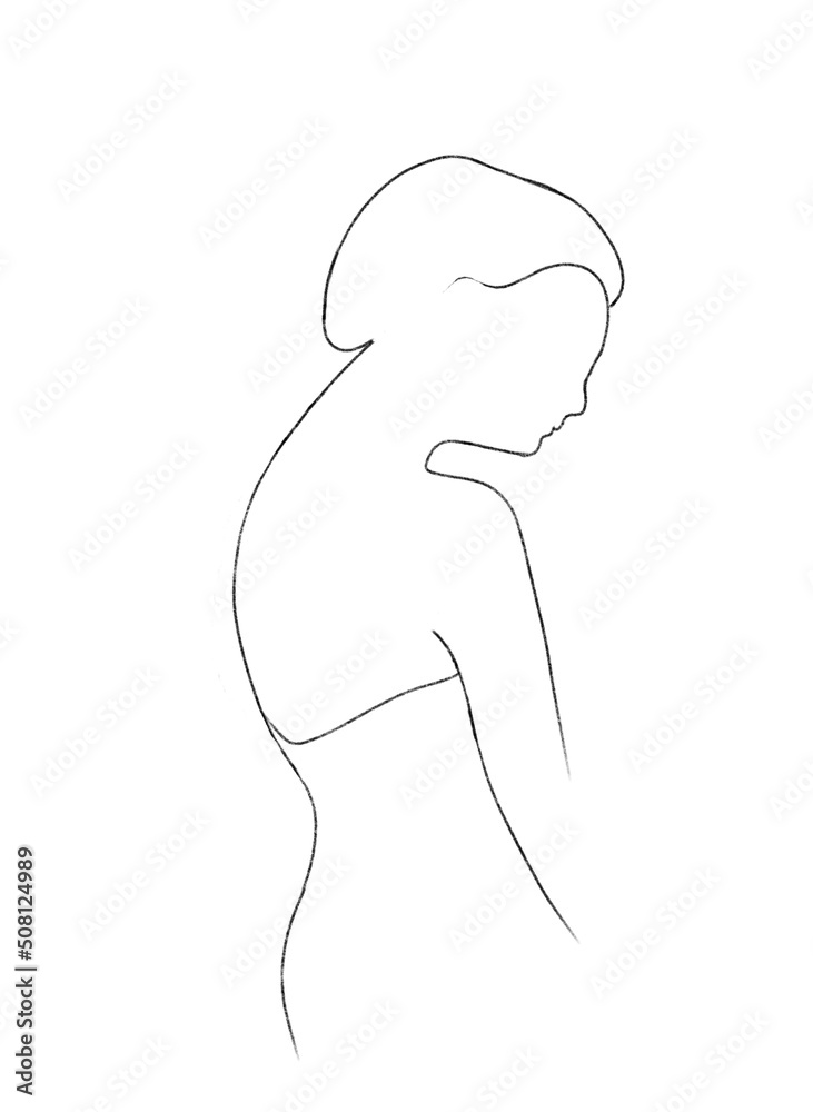  Woman continuous line drawing illustration 