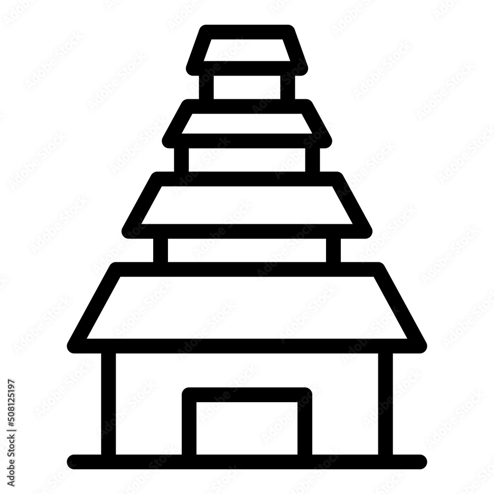 Jakarta house tower icon outline vector. City skyline. Travel ondel Jakarta house tower icon outline vector. City skyline. Travel ondel