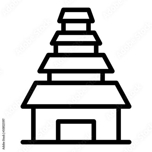 Jakarta house tower icon outline vector. City skyline. Travel ondel photo