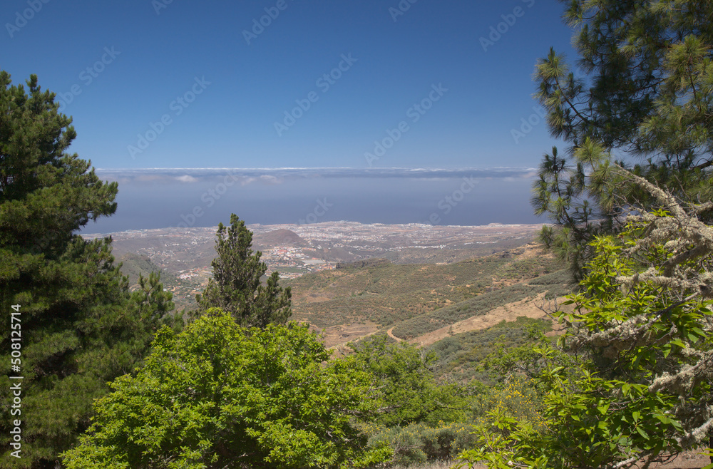 Gran Canaria, hiking in San Mateo municipality, aerial views
