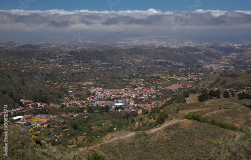 Gran Canaria, hiking in San Mateo municipality, aerial views
