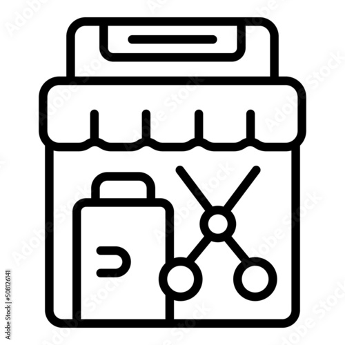 Barbershop icon outline vector. Hair salon. Haircut beauty