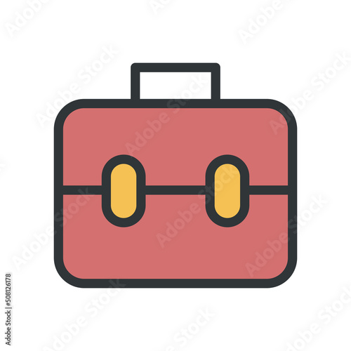 flat red briefcase design
