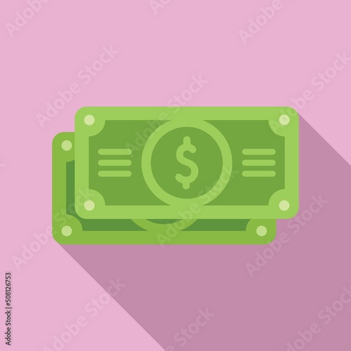 Monetization cash icon flat vector. Mobile strategy