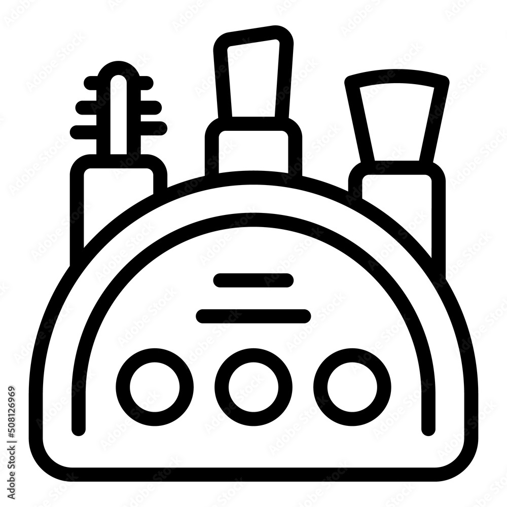 Cosmetic pocket icon outline vector. Makeup brush. Eye tool Cosmetic pocket icon outline vector. Makeup brush. Eye tool