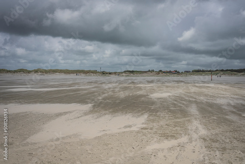 storm over the nord sea beach