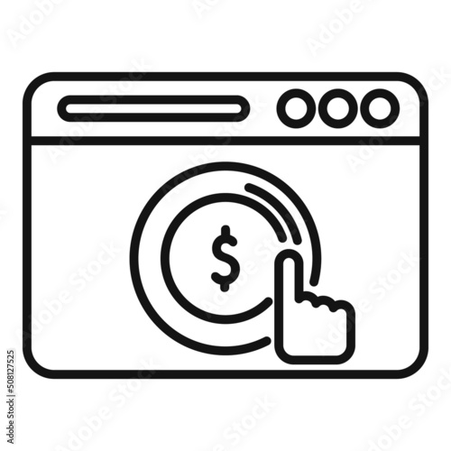 Web click monetize icon outline vector. Mobile strategy