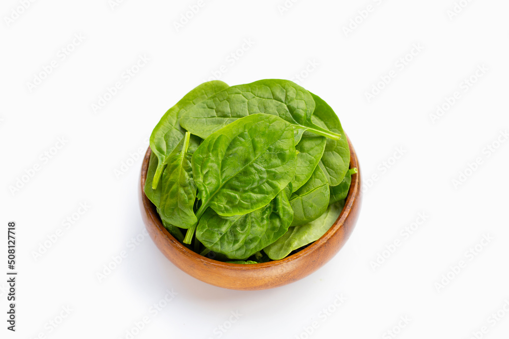 Spinach leaves on white background. Spinach leaves on white background.