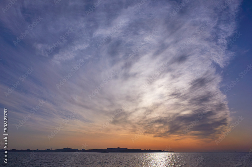 A beautiful sunset view from Daebudo Island in Korea.
