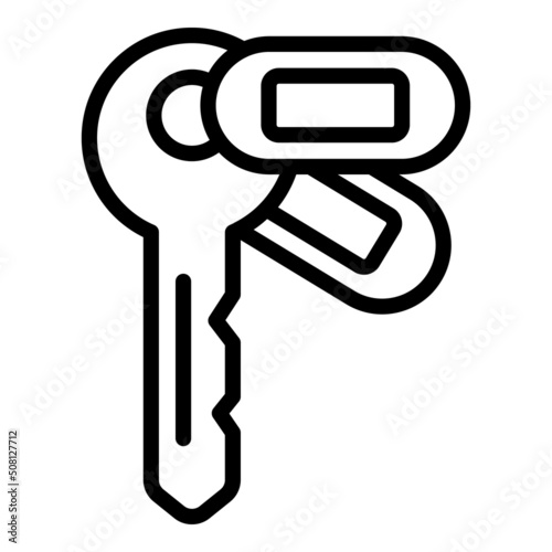 Remodeling home keys icon outline vector. House wall. Repair service