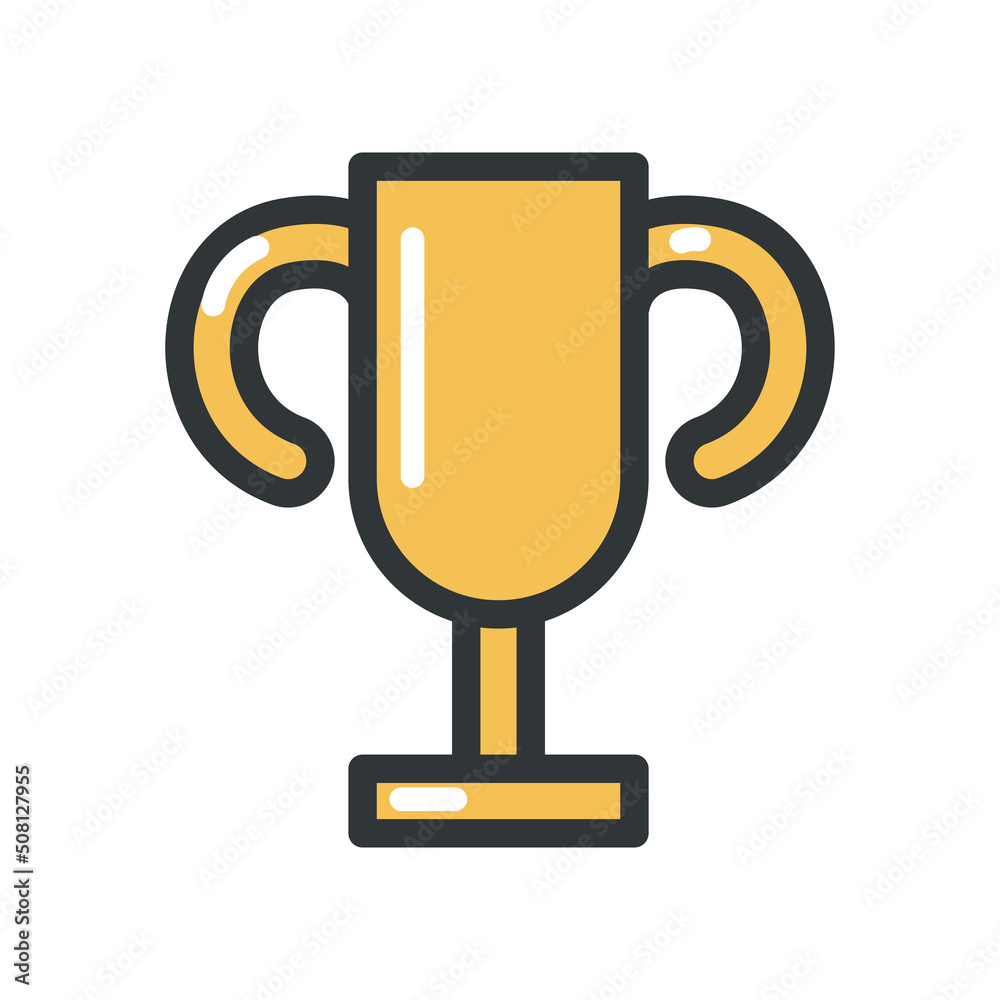 flat golden trophy illustration flat golden trophy illustration