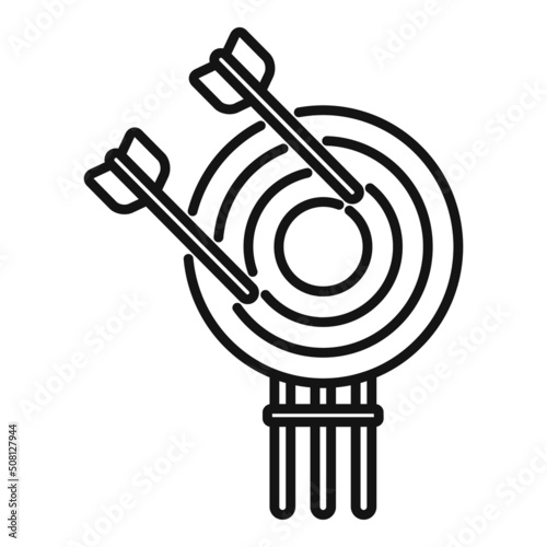 Monetization target icon outline vector. Funnel monetize