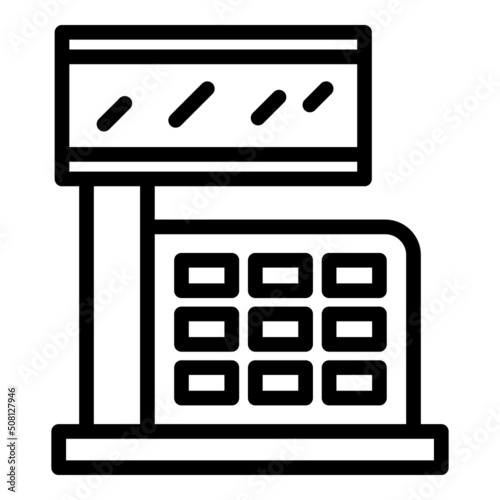 Checkout machine icon outline vector. Cash register. Pos touchregister
