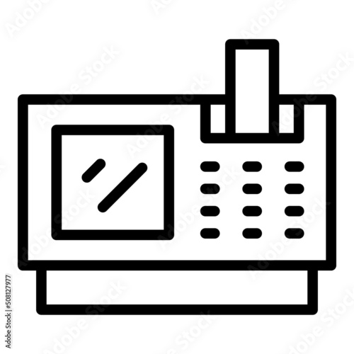 Touchscreen pos machine icon outline vector. Store screen. Cash register