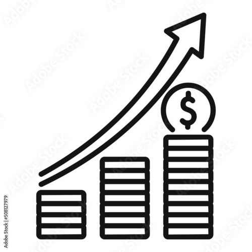 Grow monetize icon outline vector. Mobile strategy