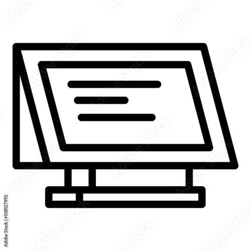 Store pos machine icon outline vector. Screen point. Register cash