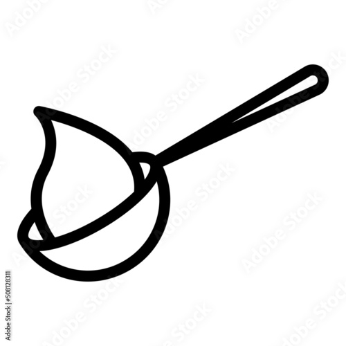 Soy cream spoon icon outline vector. Food soya. Bean tofu