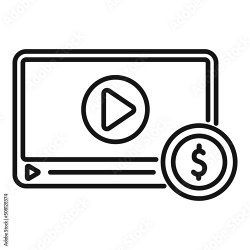 Video content profit icon outline vector. Social business