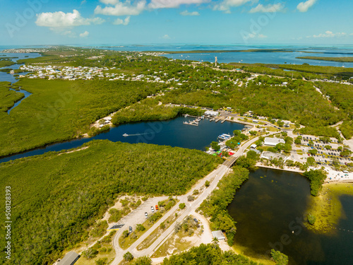 Fototapeta Naklejka Na Ścianę i Meble -  Aerial photo of John Pennekamp Coral Reef State Park Key Largo FL