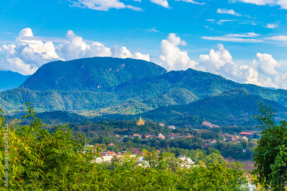 Panorama of the landscape Mekong river and Luang Prabang Laos.